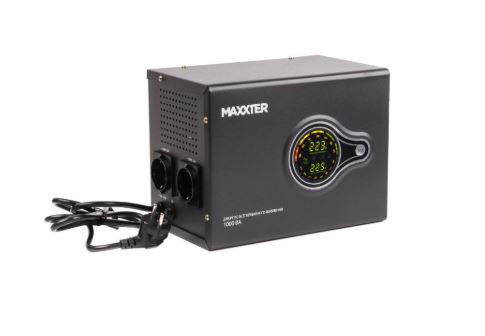 Джерело безпереб.живлення MAXXTER, лін. інтерактив. 1000 ВА (600 Вт), 2х Shuko, без батареї